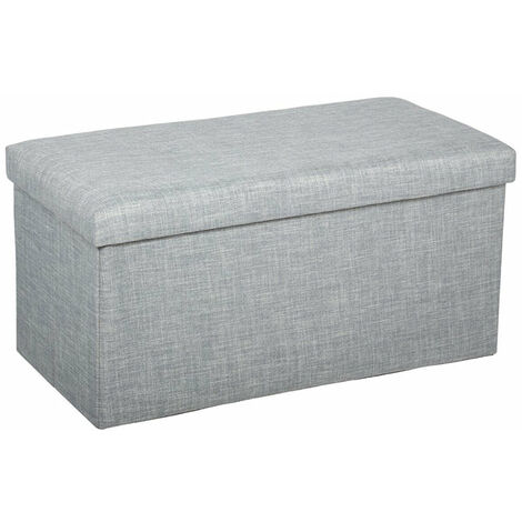 Coffre de Rangement Banc Pliable GRIS CLAIR 75.5cm - Gris - SILUMEN
