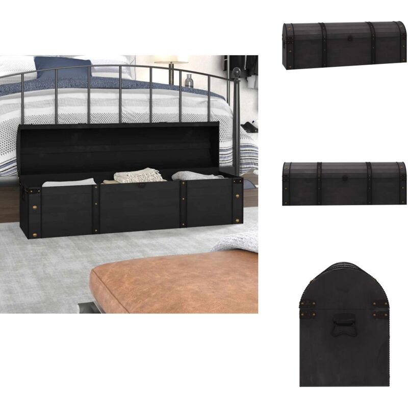 Vidaxl - Coffre de rangement Bois massif style vintage 120x30x40 cm - Coffre De Rangement - Meuble De Rangement - Coffre Vintage - Rangement Vintage
