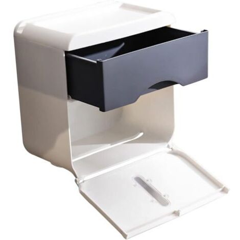 Coffre de rangement boîtes à papier de salle de bain avec tiroir à stylos Porte-papier toilette Boîte de rangement multifonctionnelle Boîtes à papier pour la maison Porte-papier ABS