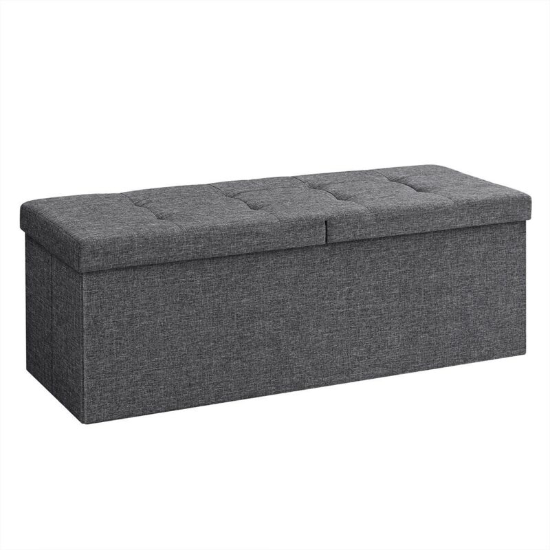 Coffre de Rangement, 110 x 38 x 38 cm, Banquette de Rangement, Charge 300 kg, Grise Foncé 110 x 38 x 38 cm