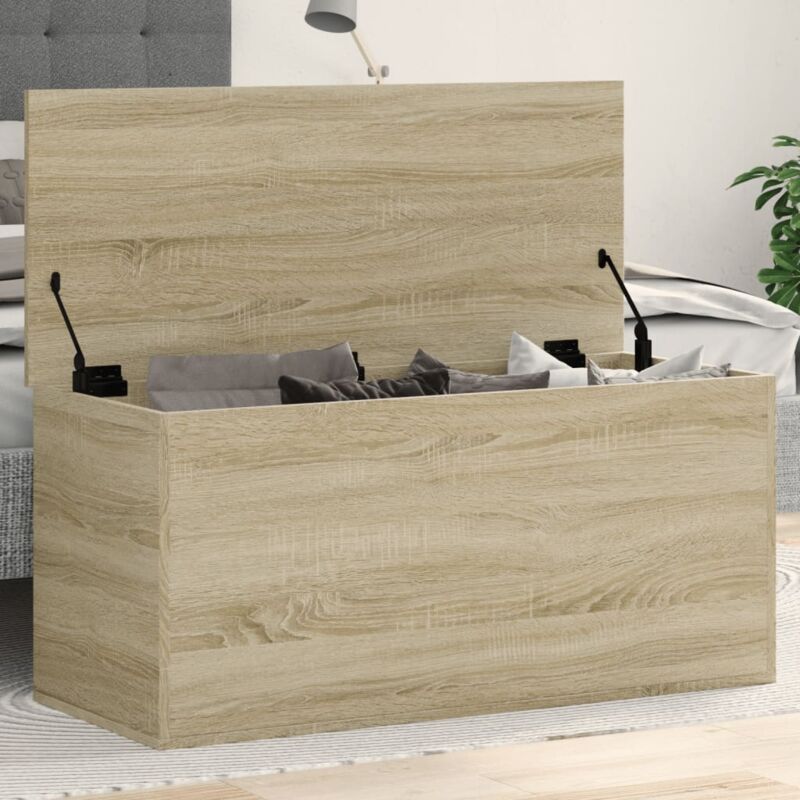 Boîte de rangement chêne sonoma 100x42x46 cm bois d'ingénierie - Vidaxl