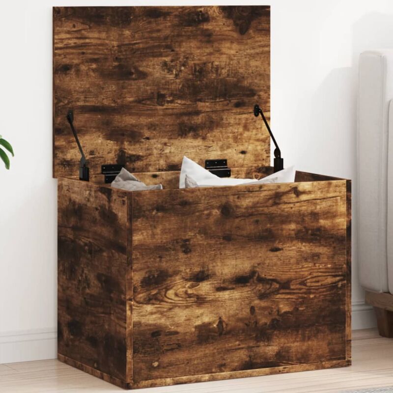 Boîte de rangement chêne fumé 60x42x46 cm bois d'ingénierie - Vidaxl