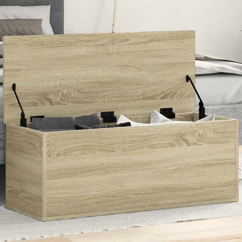 Boîte de rangement chêne sonoma 90x35x35 cm bois d'ingénierie - Vidaxl