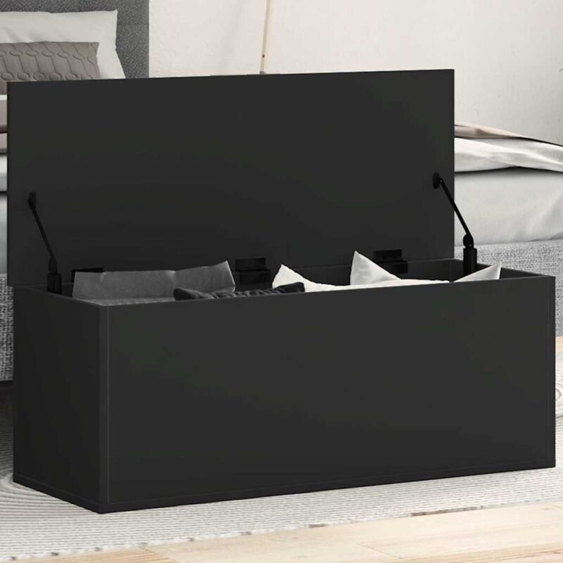 Vidaxl - Boîte de rangement noir 90x35x35 cm bois d'ingénierie