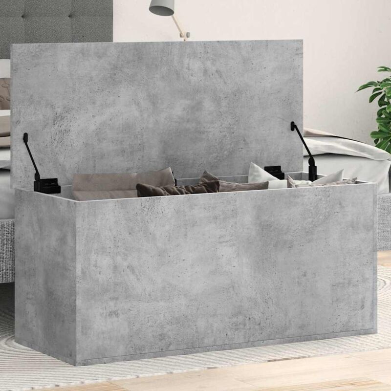Boîte de rangement gris béton 100x42x46 cm bois d'ingénierie Vidaxl
