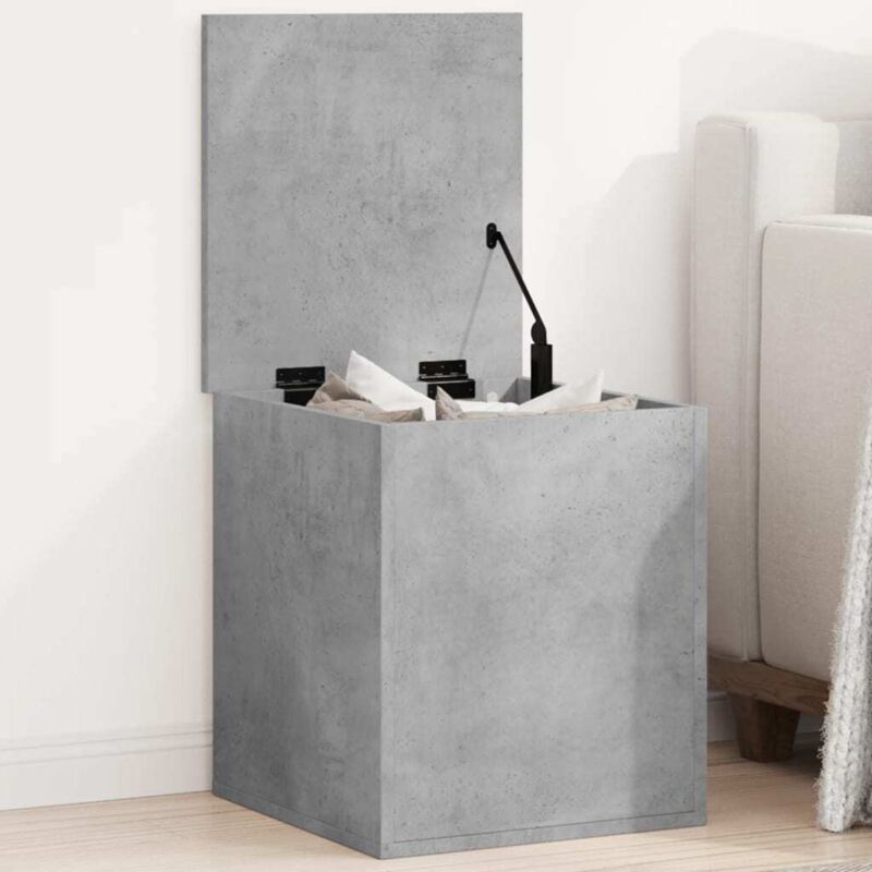 Boîte de rangement gris béton 40x42x46 cm bois d'ingénierie Vidaxl