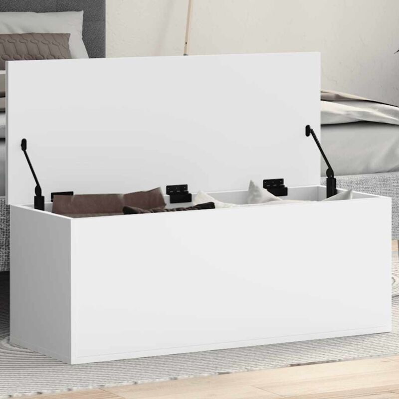 Boîte de rangement blanc 90x35x35 cm bois d'ingénierie Vidaxl