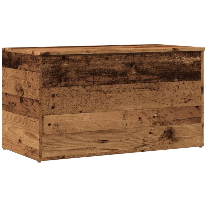Coffre de rangement vieux bois 84x42x46 cm bois d ingénierie
