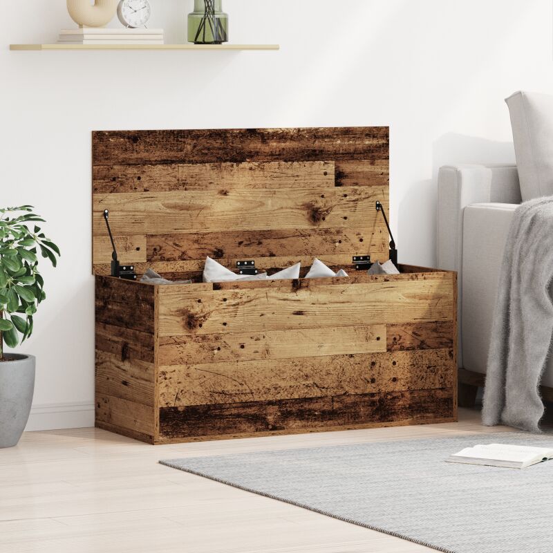 vidaXL Boîte de Rangement Bois ancien 100 x 42 x 46 cm