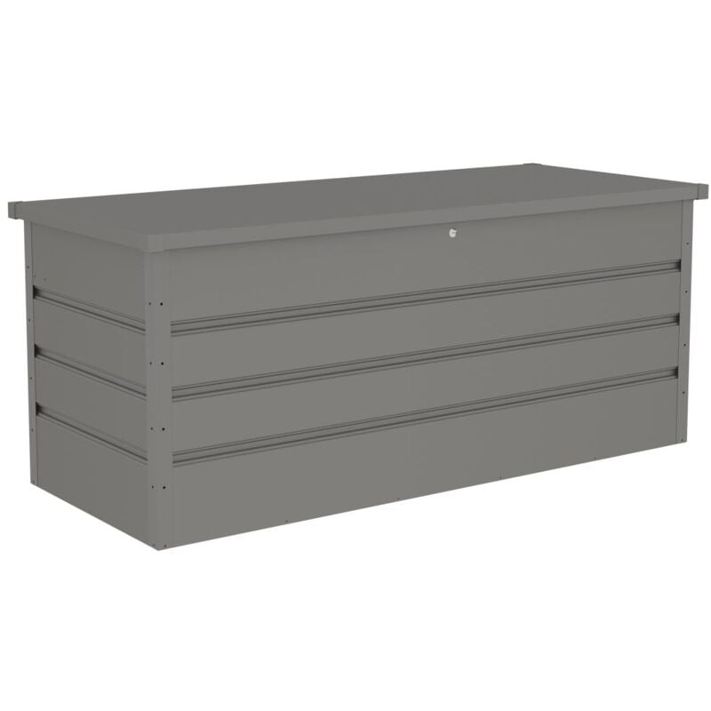 Vente-unique - Coffre de rangement de jardin en acier galvanisé gris - 750L - tomaso
