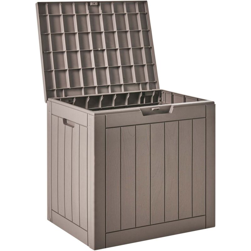 Coffre de Rangement de Jardin en Polypropylène 56 x 53 cm Meuble d'Extérieur Taupe Recife
