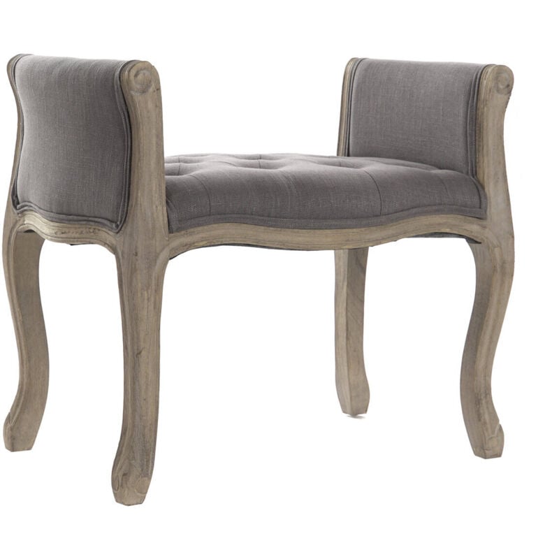 Banquette Lin Rubberwood 65X46X60 Gris