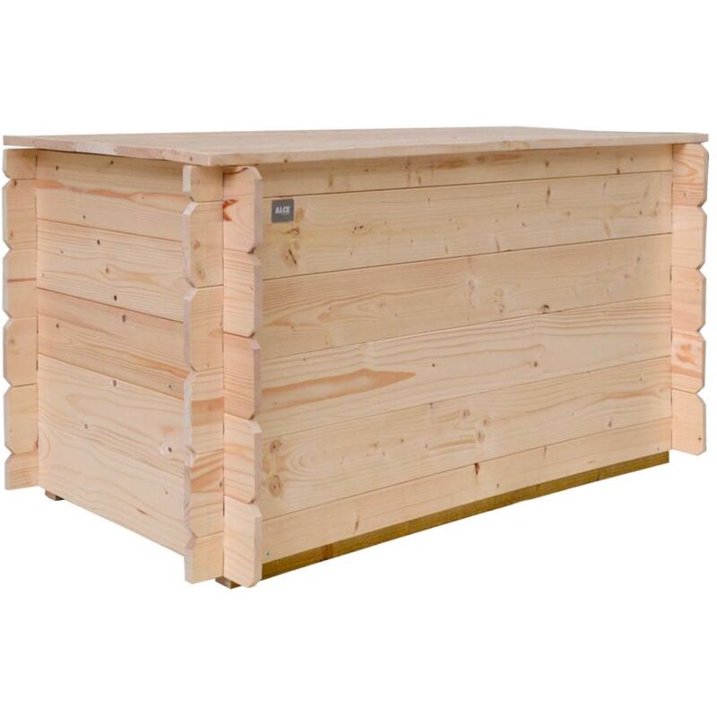 Alce - Coffre Giove 130x60xh56 cm en bois brut certifié pefc jardin terrasse balcon