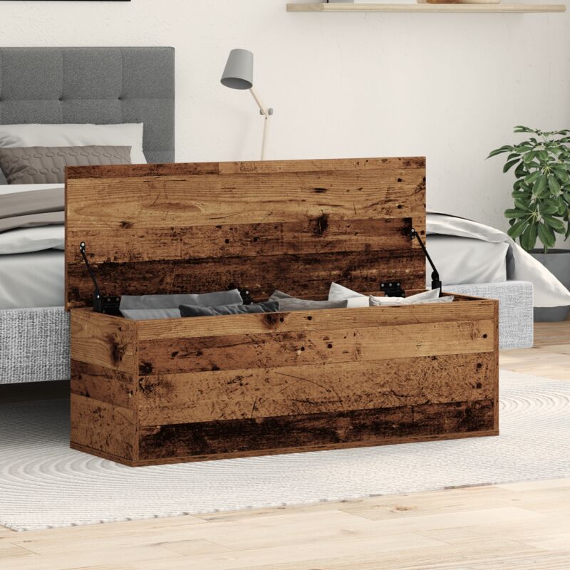 Coffre de rangement en vieux bois 102x35x35 cm en bois reconstitué Vidaxl