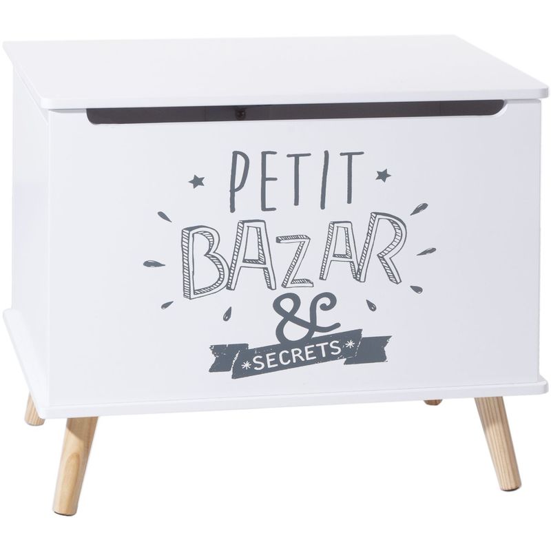 Coffre de rangement enfant Petit Bazar - L. 58 x H. 38 cm - 58 x 48 x 38 - Blanc