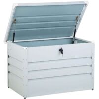 Coffre De Jardin Métal STORE 680L - Argent - Anti-UV Et Anti-Corrosion - 165x69x60 Cm