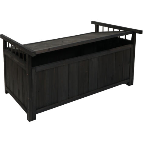 Coffre de rangement HWC-O13, coffre de jardin coffre de rangement, sapin bois MVG 53x108x6