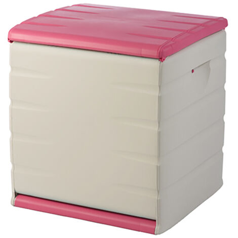 Coffre de rangement intérieur/extérieur coloris rose - Longueur 60 x Profondeur 61 x Hauteur 53 cm -PEGANE-