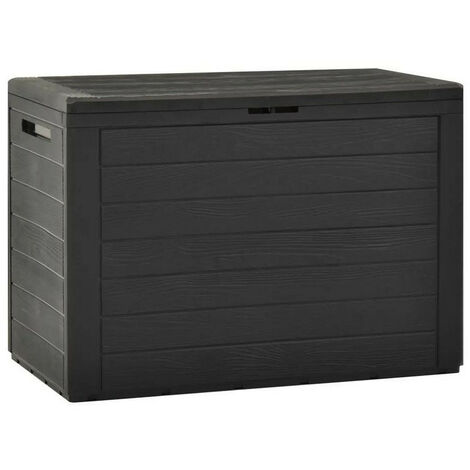 Coffre de rangement jardin polypropylène anthracite Stag 78cm