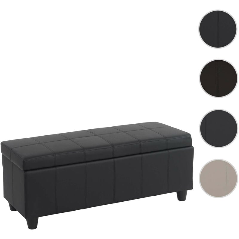 Coffre de rangement Kriens, banc, tissu/textile, 45x114x45cm - gris mat