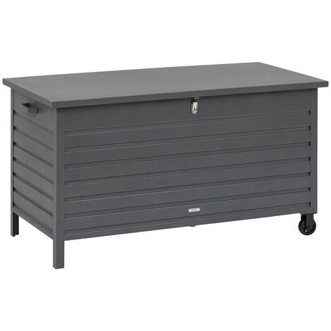 HESPERIDE Coffre de rangement Menango graphite 150 x 73,5 x 83 cm en aluminum traité époxy - Hespéride