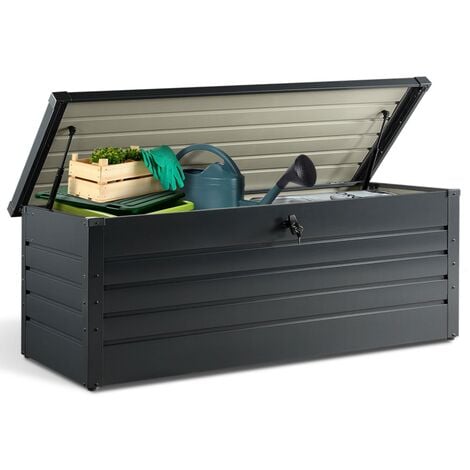 Coffre de jardin métal anthracite 700 L : TRIGANO Store