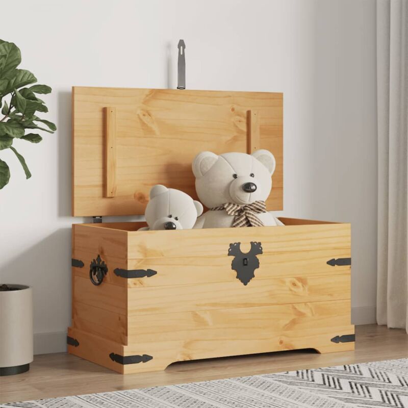 Design In - Coffre de rangement Pin mexicain Gamme Corona 91x49,5x47 cm CFW95396