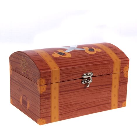 Coffre de rangement pirate en carton – Longueur 14,5 cm – Largeur 16 cm – Hauteur 24 cm – Design ludique pour chambre d'enfant – Amadeus