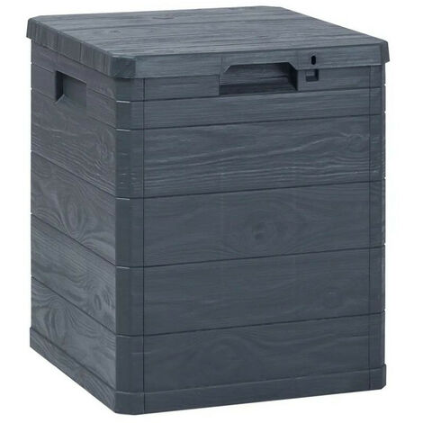 Coffre de rangement plastique anthracite Nited 42cm