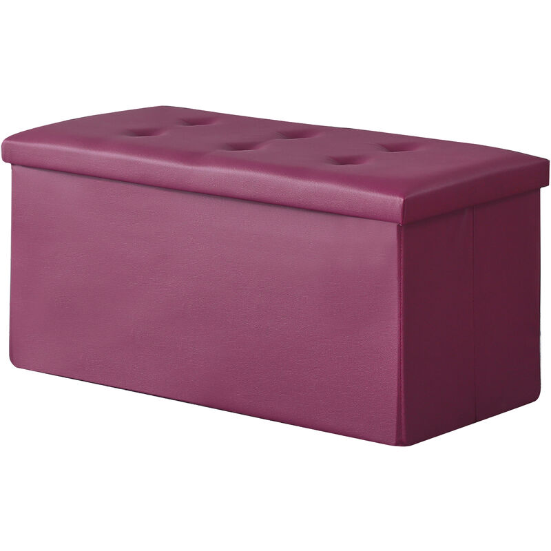Coffre de Rangement Pouf Pliable pvc 76cm - bordeau