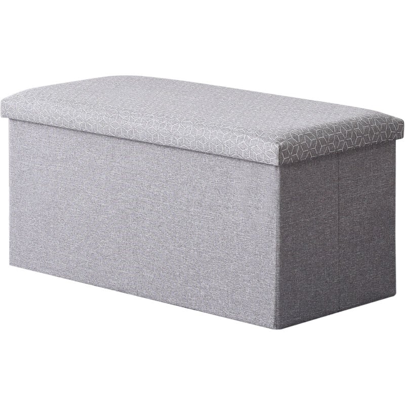 Hobag - Coffre de Rangement Pouf Pliable Tissu 76cm - gris clair