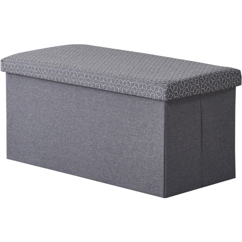 Hobag - Coffre de Rangement Pouf Pliable Tissu 76cm - gris foncé