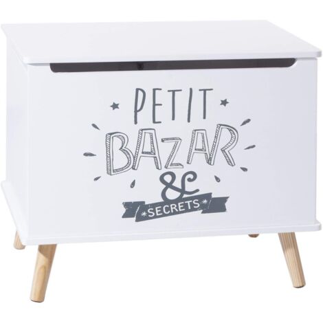 Coffre de rangement pour enfants Kids Petit Bazaar - Longueur 58 x Hauteur 38 cm - Blanc