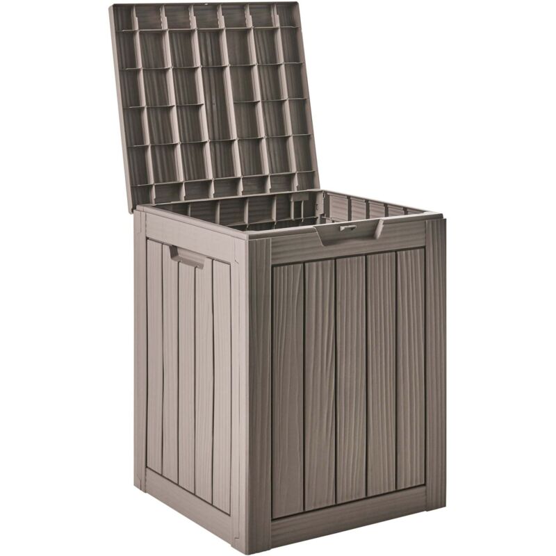 Coffre de Rangement pour Jardin en Polypropylène 46 x 58 cm Meuble d'Extérieur Taupe Medellin