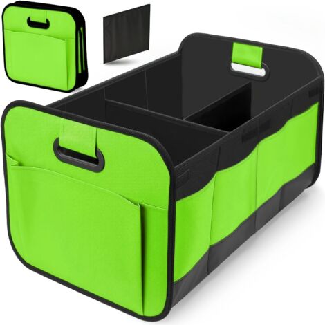 Coffre de rangement pour voiture, coffre de coffre, boîte de rangement en tissu Oxford, grande capacité, pliable, vert