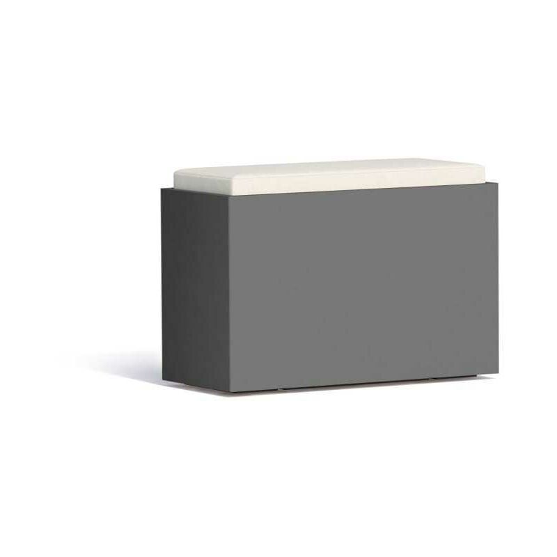 Pouf spacieux gris confortable en polymère Monacis Cm 35X80X55 h