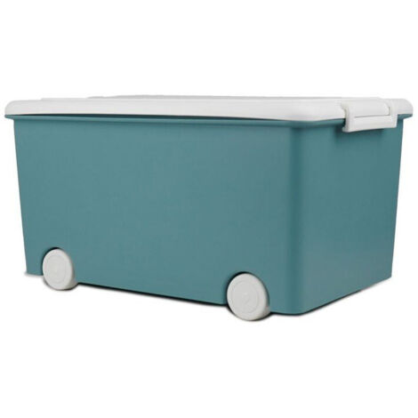 Coffre de rangement sur roulettes THERMOBABY PLAYBOX Medium Vert azur 50×33×26,5 cm