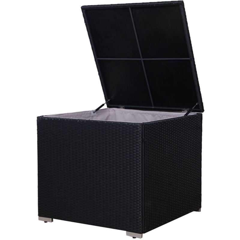 Coffre de rangement Svita en polypropylène, boîte d'extension de jardin lugano california Noir