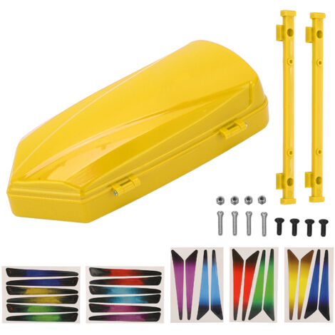 Coffre de toit jaune RC pour modèles SCX10 90046, avec supports et autocollants, compatible 1/10 et 1/8