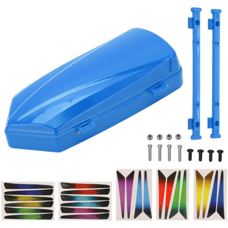 Coffre de toit RC bleu avec supports et autocollants pour modèles 1/10 1/8 SCX10 90046, voiture télécommandée