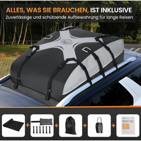 Coffre de toit voiture 580L étanche – Charge maximale 20 pieds cubes – 132×100×46cm – 6 crochets de porte – Pour SUV, camion, berline