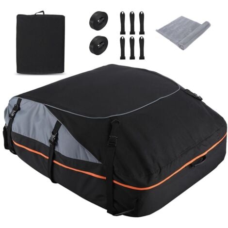 Coffre de toit voiture 580L Imperméable, Matériau 900D, 130x100x45cm, Sac à Bagages Résistant aux Intempéries, Adapté aux Voitures, Camions, SUV,  avec sangles+crochets+tapis antidérapant