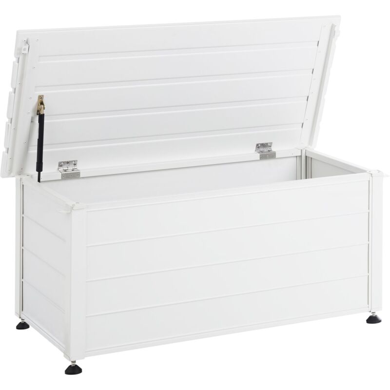 Beliani - Coffre d'Extérieur de Rangement en Aluminium 113 x 50 cm Meuble de Jardin Blanc Campalto