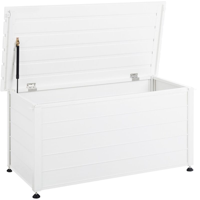 Beliani - Coffre d'Extérieur de Rangement en Aluminium 123 x 60 cm Meuble de Jardin Blanc Campalto