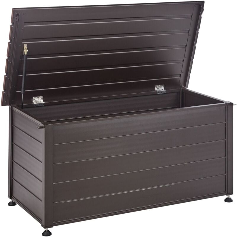 Beliani - Coffre d'Extérieur de Rangement en Aluminium 123 x 60 cm Meuble de Jardin Brun Foncé Campalto