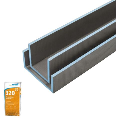 Coffre d habillage WEDI Mensolo U + colle 320, avec colle 320, 260 x 20 x 20