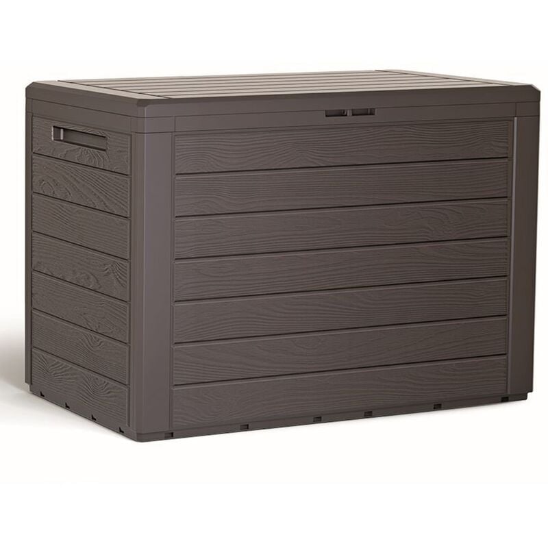 Prosperplast - Boîte à jardin 190L plastique ocre foncé Woodebox 78 x 43,3 x 55 cm - Ocre foncé
