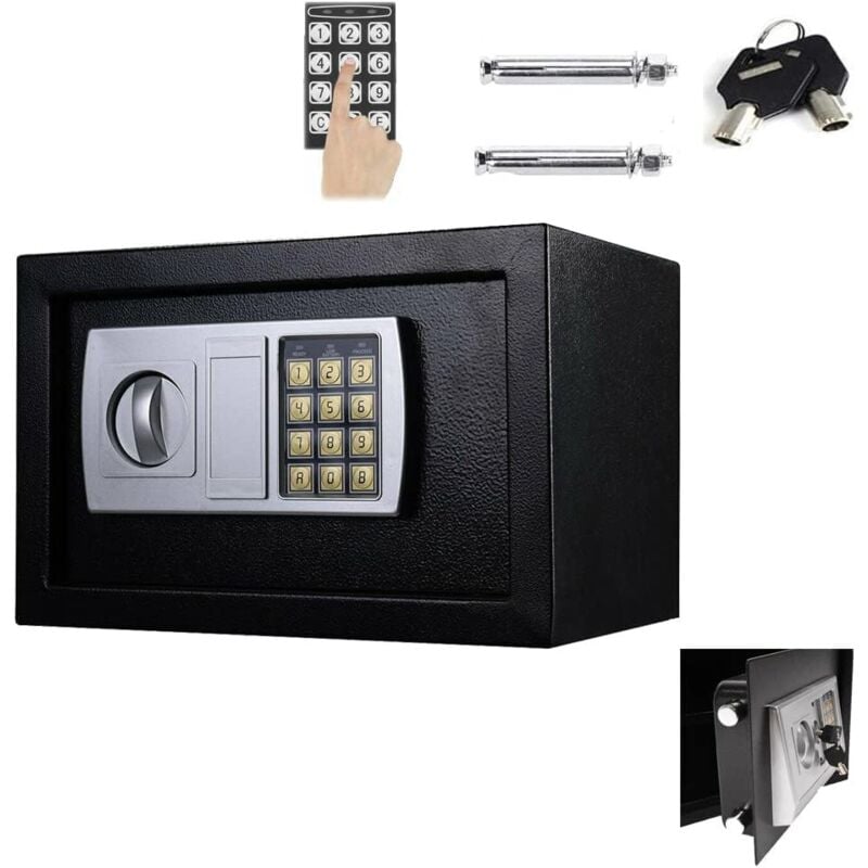 Lucn - Coffre-fort 31x20x20cm coffre-fort électronique, serrure à combinaison électronique double boulon en acier matériel de montage coffre-fort
