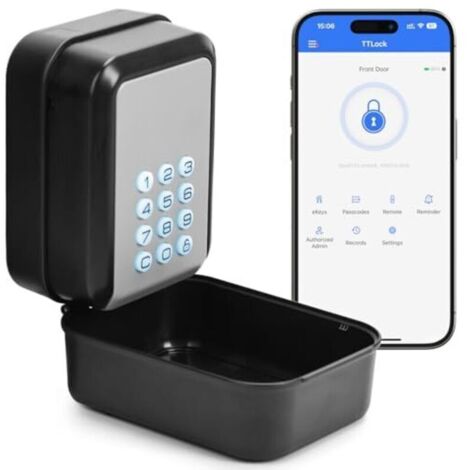 Coffre-fort à clés intelligent Bluetooth avec application TTLock et code PIN, sécurisé pour appartement et garage
