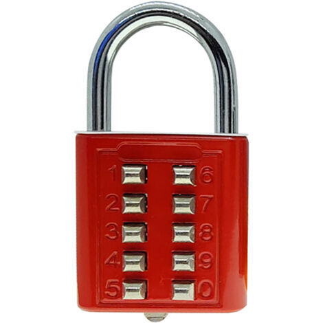 Coffre-fort à combinaison en alliage de zinc pour valise, classeur ou clavier - Serrure à code couleur rouge
